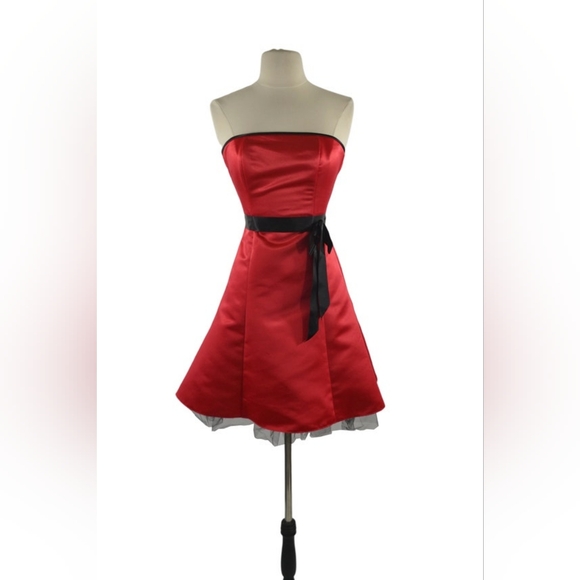 GUNNE SAX JESSICA McCLINTOCK Y2K Womens Satin Strapless Dress 7/8 - Picture 1 of 7